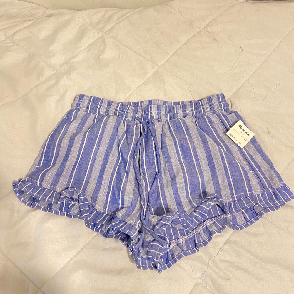 Blue and white stripped shorts